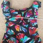 La Blanca  Ruffled Bandeau One Piece floral bathing suit  pattern Swimsuit sz 14 Photo 10