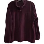 32 Degrees Heat Burgundy Fleece Snap Neck Pullover Sweatshirt Women's XL Purple Photo 0