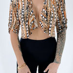 Dress Barn Vintage Y2K Dotted Short Sleeve Shrug Top Size 6 Photo 0