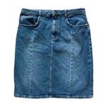 Anthropologie Women's Pilcro Denim Blue Skirt Knee Length Mini OB842973 Size 10 Photo 0