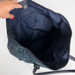 Coach F59435 Navy Floral Print Leather/Nylon Large Tote Shoulder Bag Photo 6