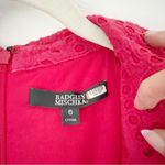 Badgley Mischka Red Eyelet Midi Dress Sz 6 Photo 3