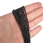 Black/Gray Seed Bead Multi Strand Layered Collar Necklace Black Photo 3