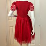 JessaKae Elegant Lace With Tulle Red Midi Dress Size XS Photo 3