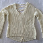 American Rag  Cie Women’s Cream Long Sleeve Knit Sweater W/ Lace Back Size M Photo 0