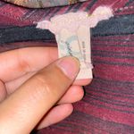 Gimmicks by BKE Gimmicks BKE Tawny Port Red Washed Lace Up Top Women's Size Medium Photo 4