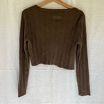 House of Harlow wool cashmere blend ribbed crop sweater size large brown Photo 1