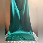 Emerald Green Teal Halter Dress evening prom wedding draped front back stretch M Size M Photo 3