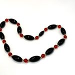 Black orange and gold tone vintage beaded necklace Photo 6