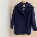 Anthropologie NWT  Maeve double breasted wool blend coat in navy blue Photo 5