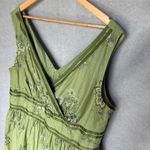 Dress Barn Cotton Plus 18W Green Floral Embroidered Sleeveless Dress Y2K Photo 2