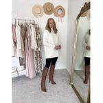 Free People  Ottoman Slouchy Tunic Sweater Dress in Ivory Size Large Photo 12