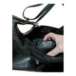 Ralph Lauren Lauren  Black Croc-Embossed Shoulder Bag Photo 5