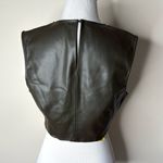 ZARA  Olive Green Faux Leather Crop Top Photo 6
