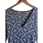 Lulus  Mandala Daydream‎ Medium Blue White Print Long Sleeve Maxi Dress Boho NWT Photo 3