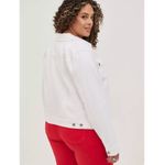 Torrid Jacket Womens Plus Size 1X 14-16 White Denim Trucker Stretch Cotton NWOT Photo 11
