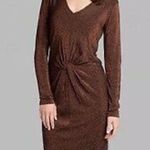 Ted Baker long sleeve bronze metallic party dress Photo 4