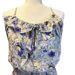 Parker ‎ Gray Yellow Purple Floral Print Sleeveless Silhouette Dress Silk Small Photo 1