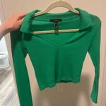 Forever 21  Green V-Neck Long Sleeve Top Photo 0
