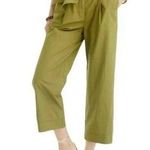 J.Crew NWT olive green high-waist cotton paper bag tie cropped pants, size 12 Photo 0