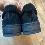 GABRIELLA MICHEL Michel Embroidered Rose Slip On Suede Sz 38 Black Photo 3