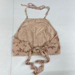 American Eagle  women's pink‎ floral halter tie cropped tank top neutral summer M Photo 2