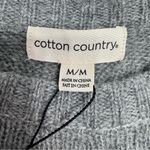 Cotton Country Sweater Gray & Rose Fair Isle Apres Crewneck Cabincore Cozy Comfy Photo 3