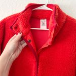 Disney NWOT RARE  Minnie Mouse Red Sherpa Teddy Fleece Snap Button Jacket Medium Photo 4