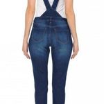 Denim overalls with exposed buttons on front Blue Photo 1