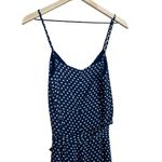 Michael Kors Spaghetti Strap Navy Blue Polka Dot Wrap Top Wide Leg Jumpsuit Photo 9