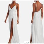 Retrofete Yesi Pleated Lamé Gown Metallic White Womens Size Small Photo 9