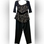 Eliza J  NWT black lace peplum pants jumpsuit 8 M Photo 2
