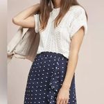 Anthropologie Hutch | Navy & White Polka Dot Ruffle Skirt Size 2 XS Pinup Retro Photo 1