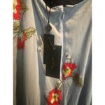 Rag and Bone  Women's Blue Joelene Embroidered Crepon Midi Dress - A47 Photo 5