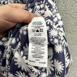 French Connection Top Womens 12 Blue Abstract Floral Short Sleeve Flowy Boho Photo 5