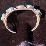 VINTAGE NAVAJO NATURAL TURQUOISE & STERLING SILVER CUFF BRACELET Blue Photo 1