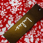 Lulus  Red White Floral Print Shift Dress Flowy Keyhole Back Size Medium NWT Photo 10