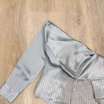 Kate Hill  100% Silk Pinstripe Blouse, Button Down Silk Shirt, Size Medium Photo 8