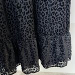 Loft Holiday Black Leopard Print Velvet Swing Dress Photo 7