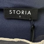 Storia Blue Lace Boutique Dress with V- Neck & Short Sleeves Size Small NWT Photo 7