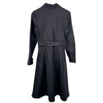 Max Mara Black Silk Fit Flare Midi Shirt Dress Belted Long Sleeve Dress Size 10 Photo 7