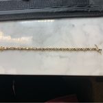 Gold Over Sterling Silver Clear Crystal Tennis Bracelet X Infinity Link 7.75” Photo 4