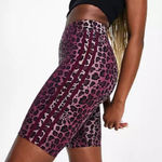 Adidas NWT  Three Stripe Pink Leopard Legging Short Tight Fit Mid Rise Size XS Photo 0