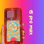 Hybrid iPhone 15 Pro Max Fluorescent Hot Pink Jelly  Armor Case Photo 1