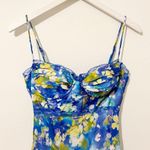 ASTR NEW the Label Florianne Dress Blue Yellow Abstract Floral Maxi Size Small S Photo 1