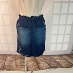 Anthropologie Pilcro NWT Blue Embroidered Frayed Hem Denim Mini Skirt Size Small Photo 7