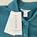 Athleta NWT Teal Pique Short Sleeve Polo Shirt Women’s Small Photo 5