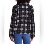 Avec Les Filles  Plaid Zip Front Jacket Black/Gray/Brown Plaid Sz M Photo 5