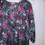 Umgee  Floral V-Neck 3/4 Sleeve Satin Shift Dress Photo 1