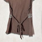 Ruff Hewn  Women’s Y2K Coquette Girl Babydoll V-Neck Top Lace Trim in Brown M Photo 5